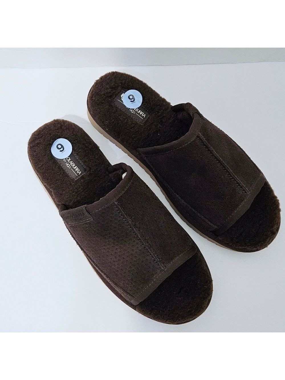 NWOT Koolaburra By Ugg Dawsen Men's Brown Leather Slippers Sz 9 - Picture 2 of 7